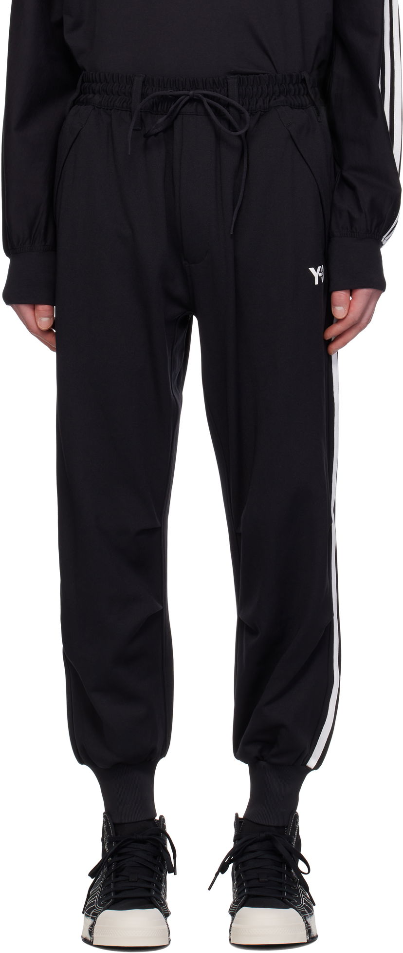 Joggingbukser Y-3 Y-3 3 Stripes Cuff Sweatpants Sort | JN7034
