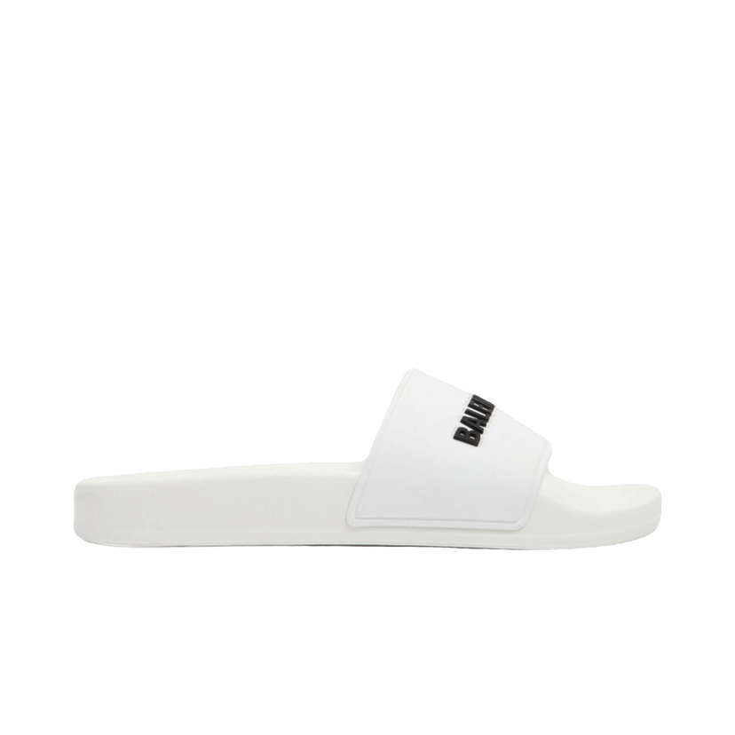 Sneakers og sko Balenciaga Pool Slides White Black 3D Logo (W) Hvid | 565547 W1S83 9034