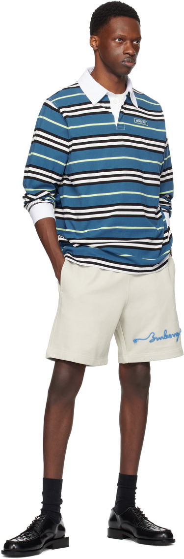 Polo skjorte Burberry Burberry Long-Sleeve Striped Polo Blå | 8106236, 3