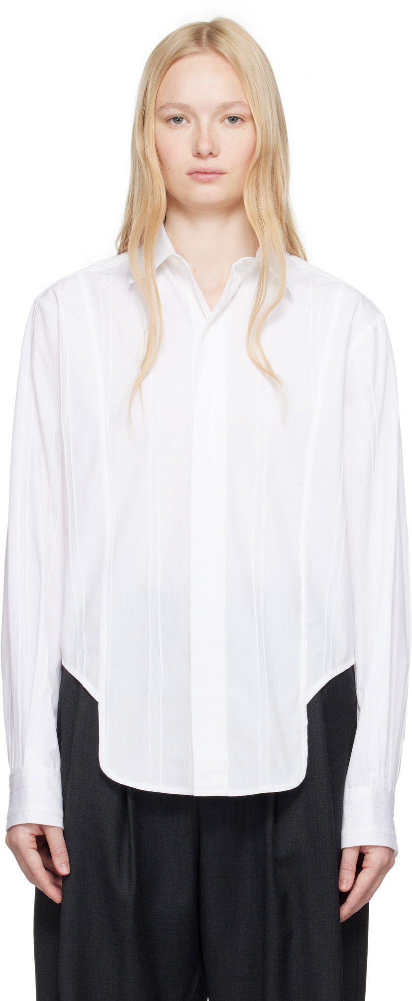 Skjorte ADER ERROR ADER error Product. 54 Pleated Shirt Hvid | BO01SSSH0103WH