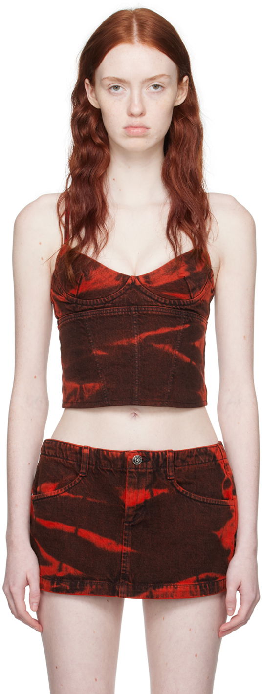 Nederdel Miaou Miaou Kiko Denim Tank Top Rød | 7075RWDRED