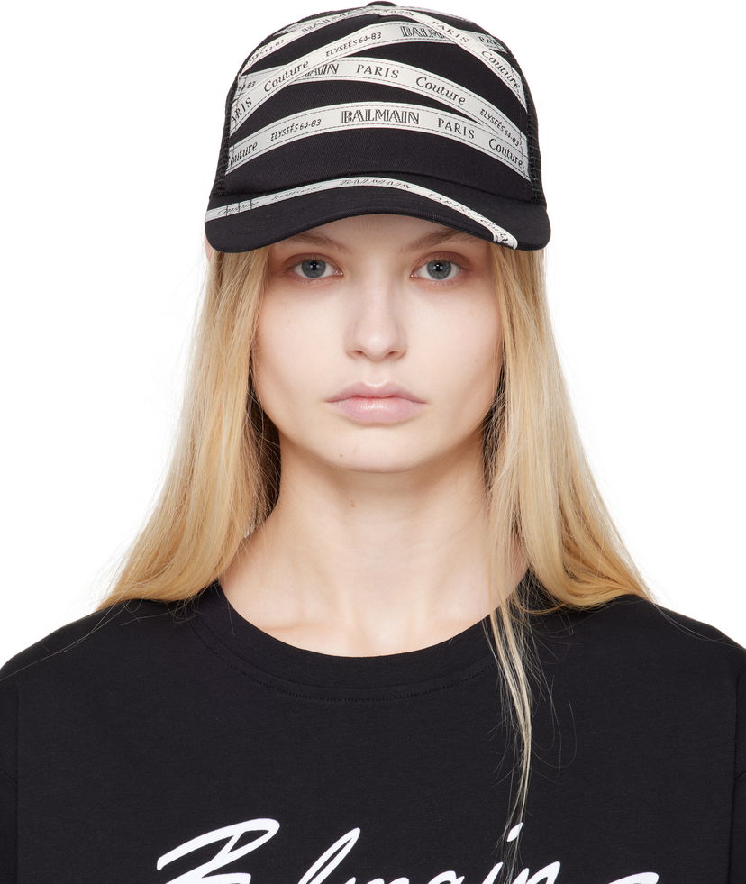 Kasket Balmain Ribbon Motif Cotton Cap by Balmain Sort | EF1XA381MB10