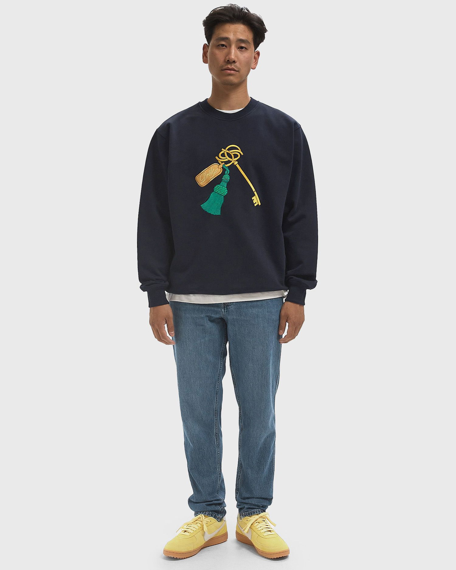 Sweatshirt Drôle de Monsieur Key Sweatshirt Mørkeblå | H-SW173-CO127-NY, 1