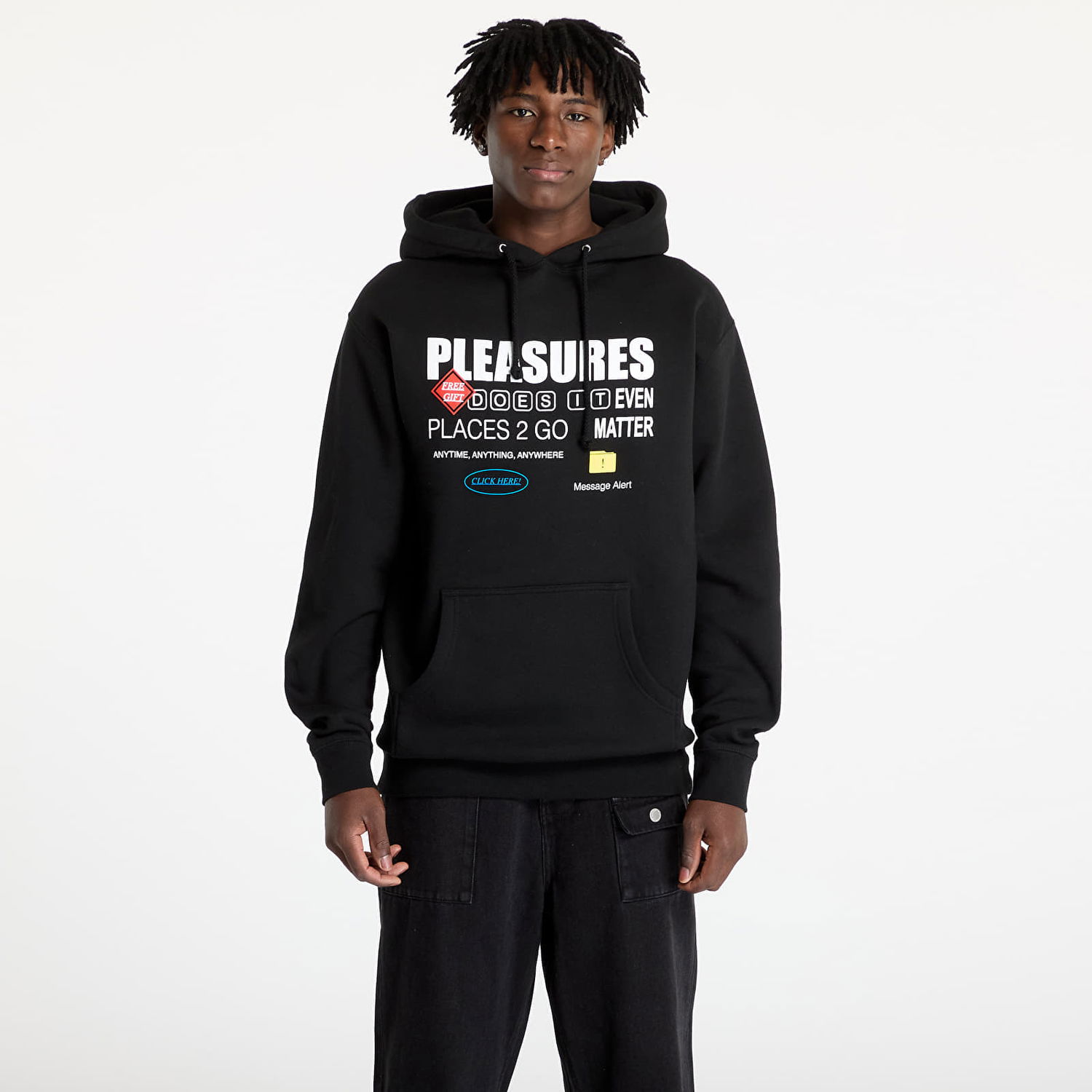 Sweatshirt Pleasures Pleasures Grass Fed Hoodie Sort | P24W043 BLACK, 0