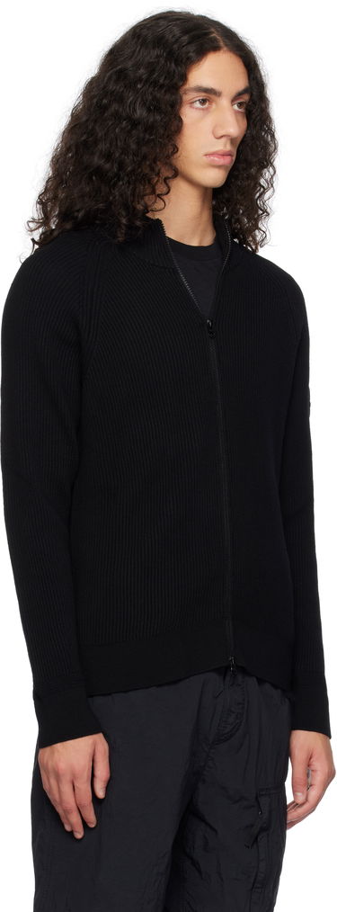 Sweater Stone Island Full Rib RWS Wool Zip-Up Jacket Sort | 8115519C2, 1