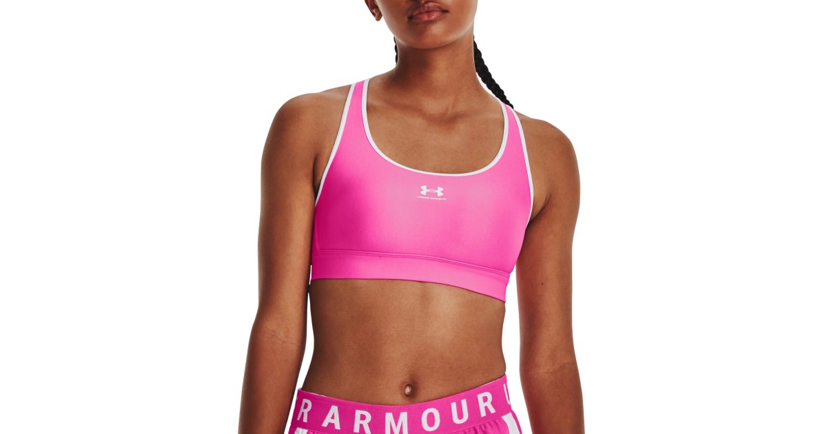 Bh Under Armour HeatGear Mid Padless Bra Lyserød | 1373865-652, 1