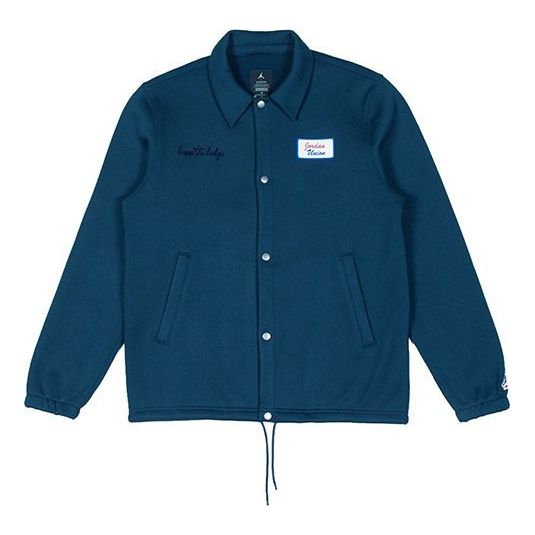 Bomberjakke Jordan Jordan x Union LA Embroidered Logo Lapel Coach Jacket Blå | DB8261-454