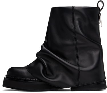 Tøj The Attico Attico Mini Robin Slouch Leather Boots Sort | 247WSH00832 LBT019AA, 2