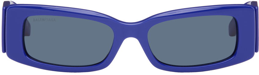 Solbriller Balenciaga Rectangular Sunglasses Mørkeblå | BB0260S-006, 0