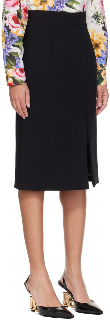 Nederdel Dolce & Gabbana Dolce&Gabbana Slit Midi Skirt Sort | F4CU7T FUBF1, 1