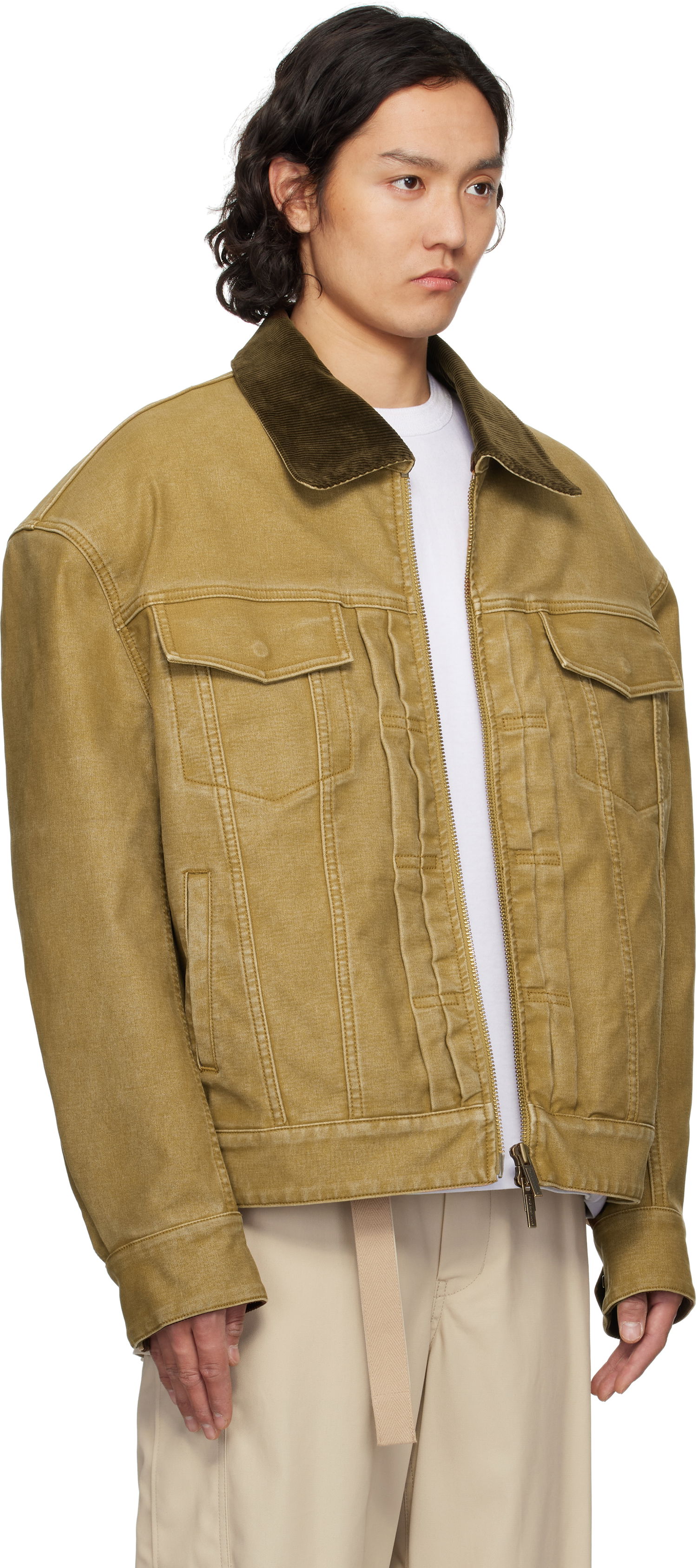 Jakke Feng Chen Wang Feng Chen Wang Washed Canvas Workwear Jacket Gul | FUS19JK11, 1