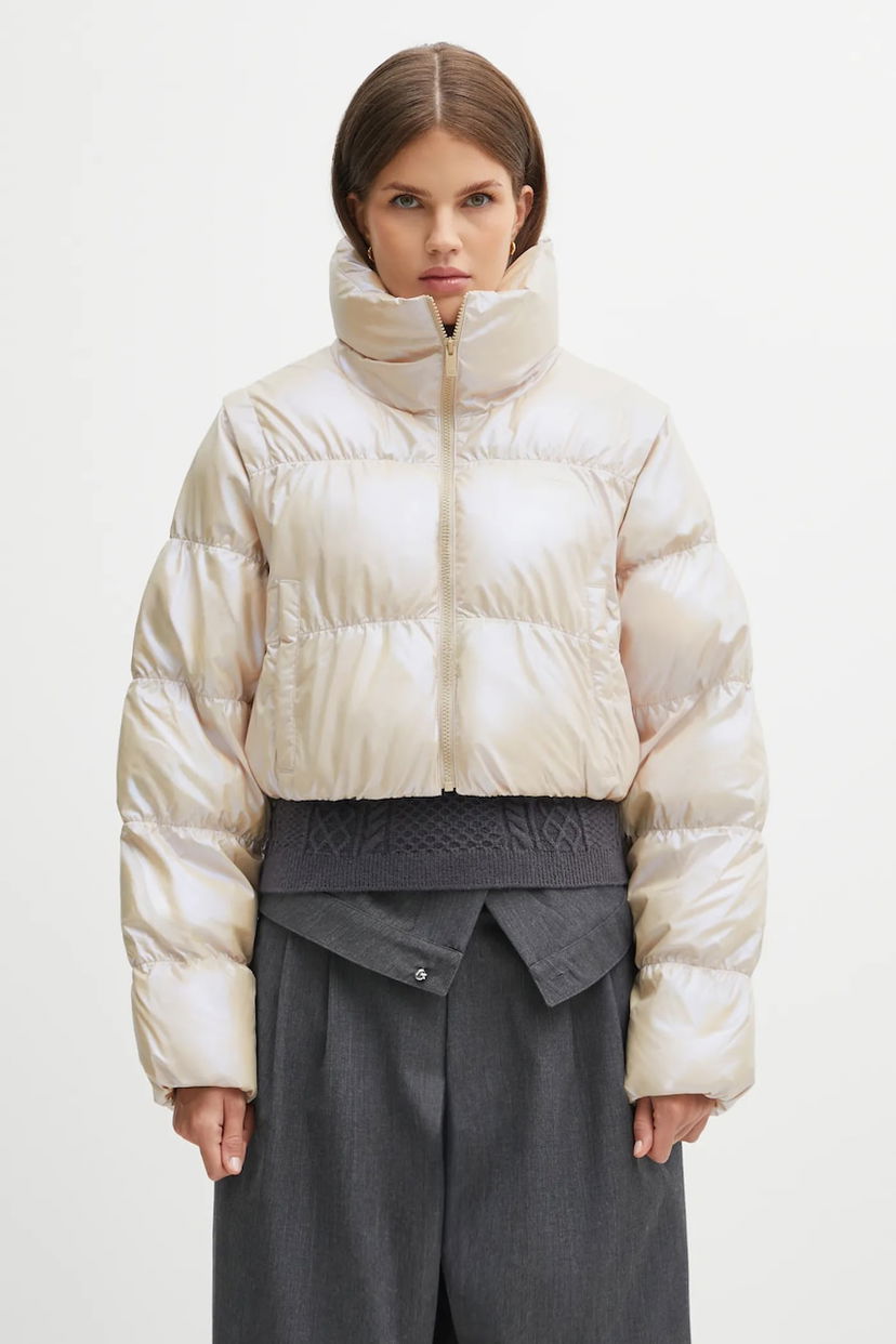 Puffer jakke adidas Originals adidas Originals Ess Glossy Oversized Puffer Jacket Beige | JX2985