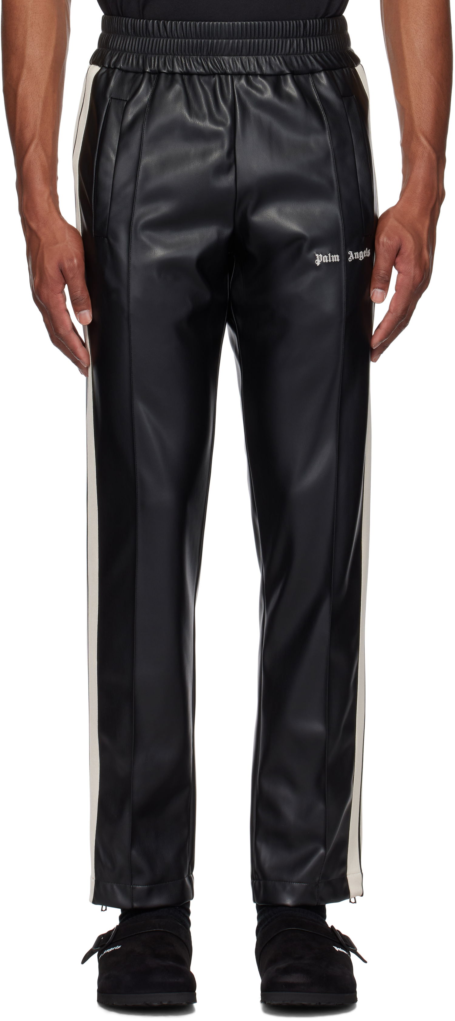 Bukser Palm Angels Faux-Leather Track Pants Sort | PMCJ020F24FAB0011003, 0