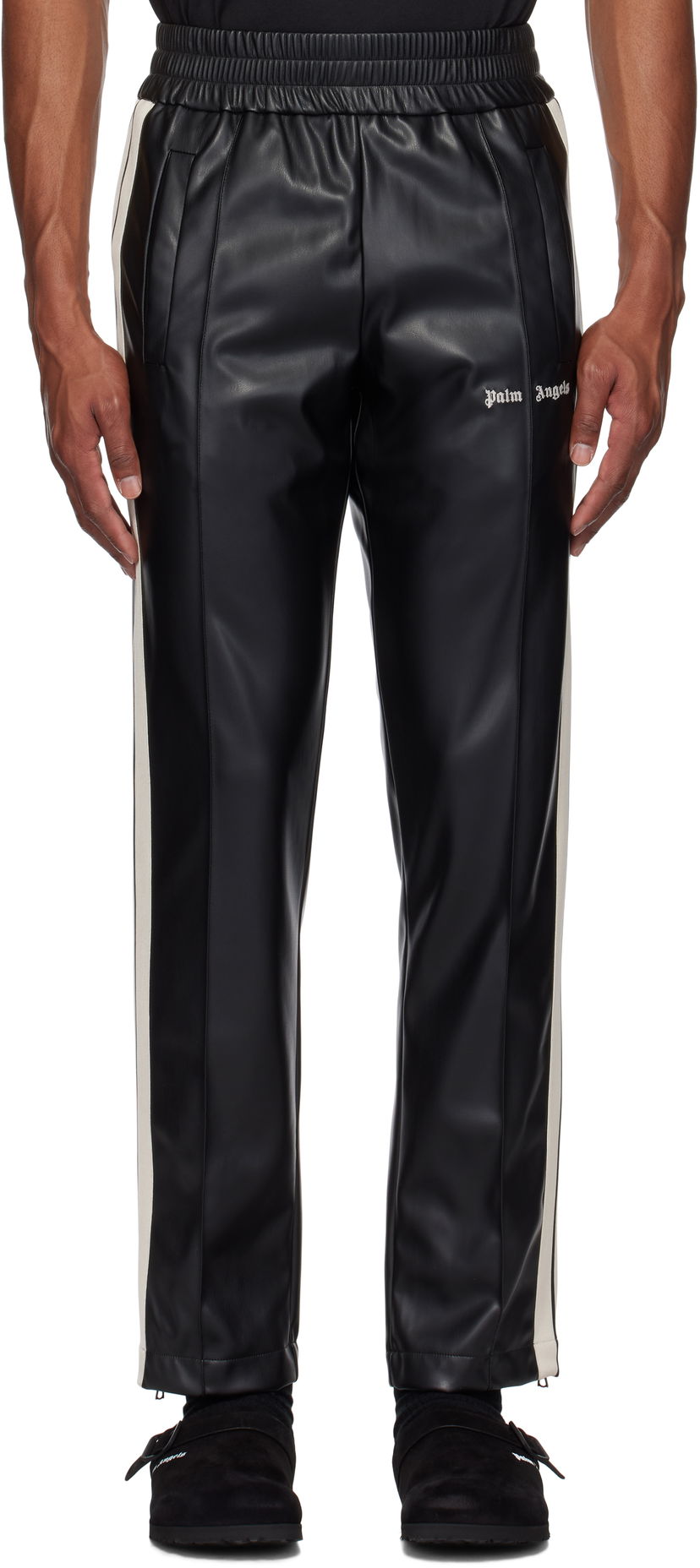 Bukser Palm Angels Faux-Leather Track Pants Sort | PMCJ020F24FAB0011003