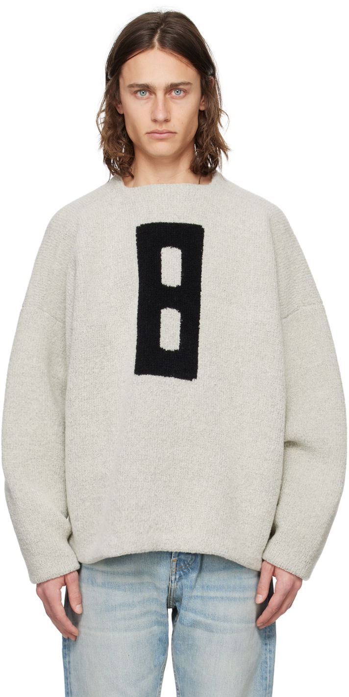 Sweater Fear of God Gray Jacquard Sweater Grå | FG820-0127WOL