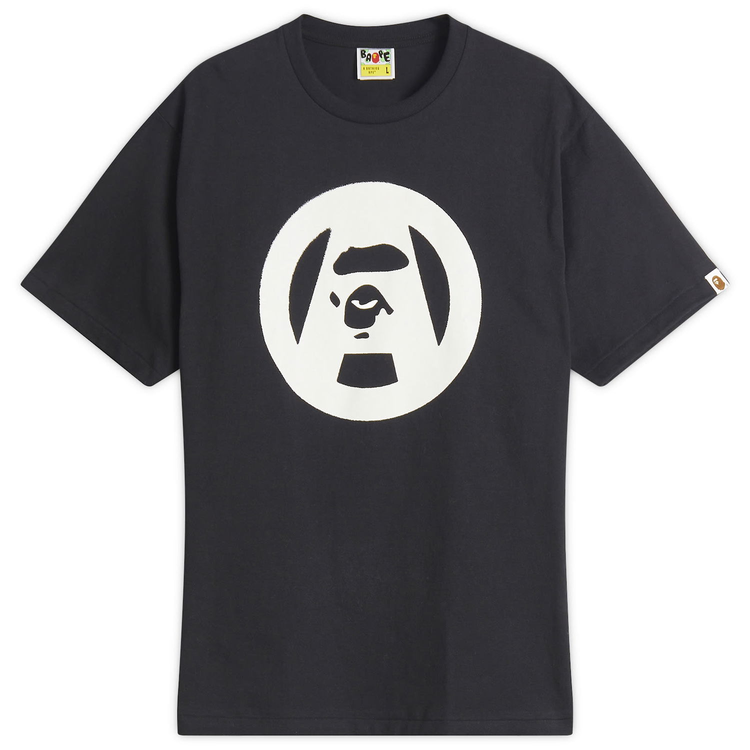 T-shirt BAPE Bathing Ape Stencil Circle Ape Face T-Shirt, Size Large Sort | 001TEL301053M-BLK, 0