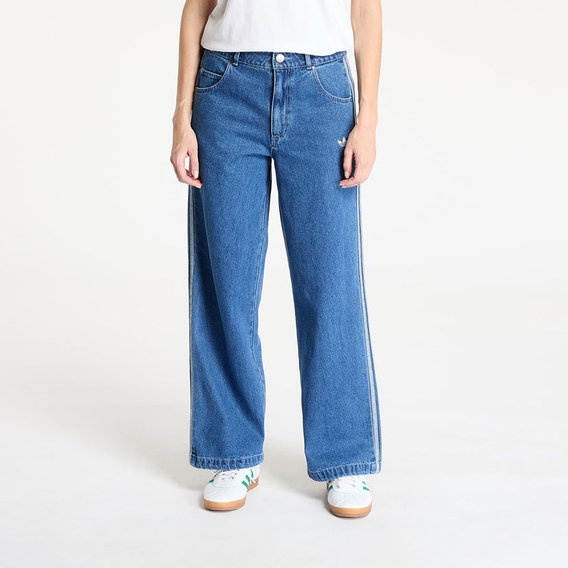 Jeans adidas Originals Adicolor Denim 3 Stripes Wide-Leg Track Pants Blå | JD2574