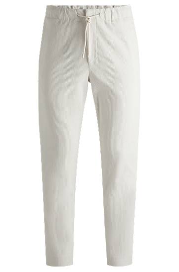 Bukser BOSS Tapered-Fit Performance Corduroy Trousers Hvid | 50530667, 0
