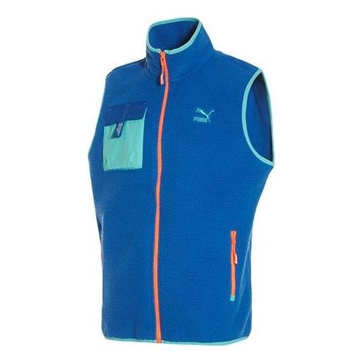 Vest Puma Trail Fleece Full Zip Pocket Vest Blå | 596728-65