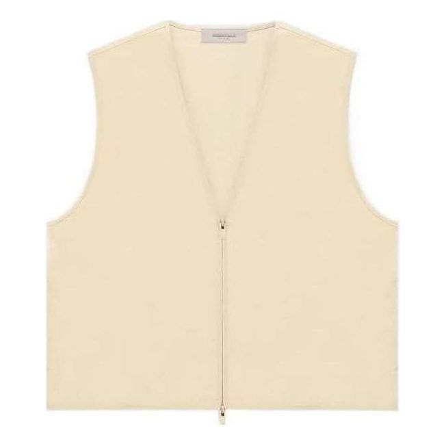 Sweater Fear of God Essentials Barn Zip Vest Beige | FOG-FW22-131