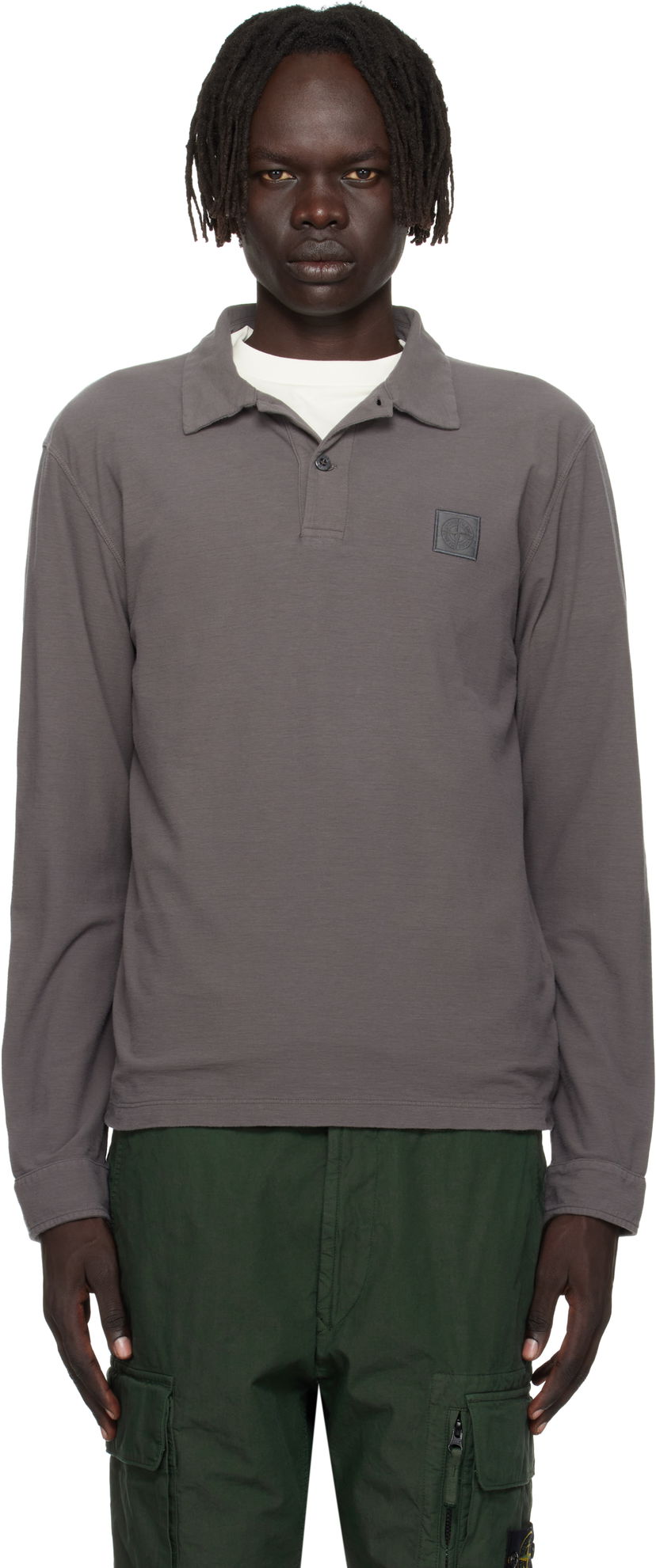 Polo skjorte Stone Island Stone Island Long Sleeve Cotton Jersey Polo Grå | K2S15 2200011 S0F11