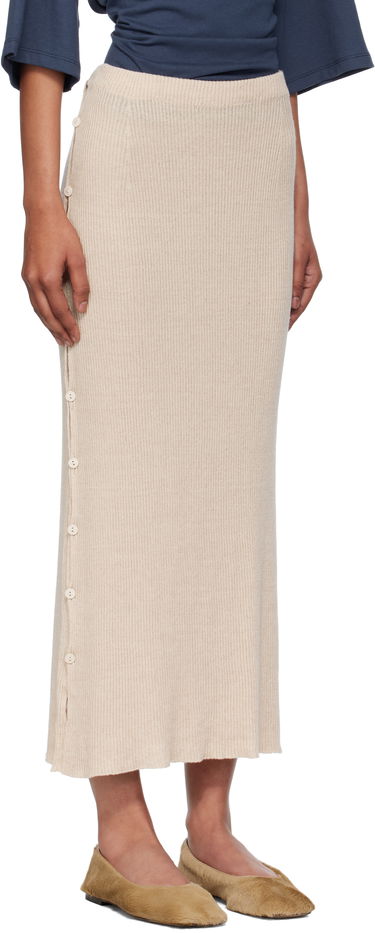Nederdel Baserange Baserange Franca Midi Knit Skirt Beige | SSFR-LS-AU25, 1