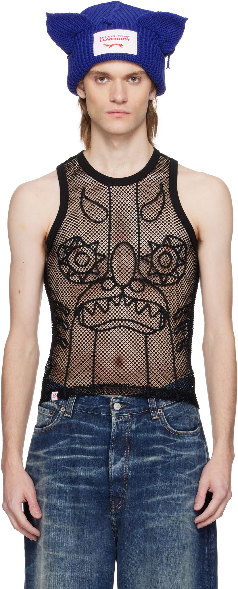 Tanktop Charles Jeffrey Loverboy Charles Jeffrey LOVERBOY Graphic Net Tank Top Sort | 54080301