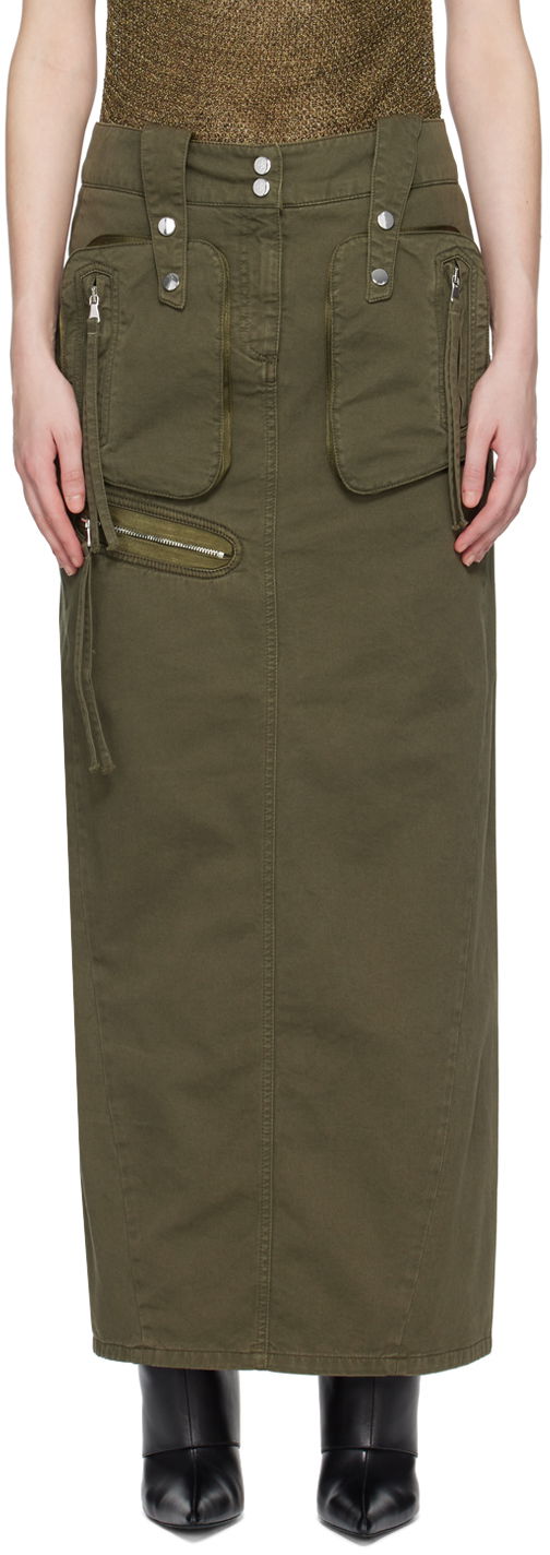 Nederdel Blumarine Embroidered Maxi Skirt Grøn | P422J108A