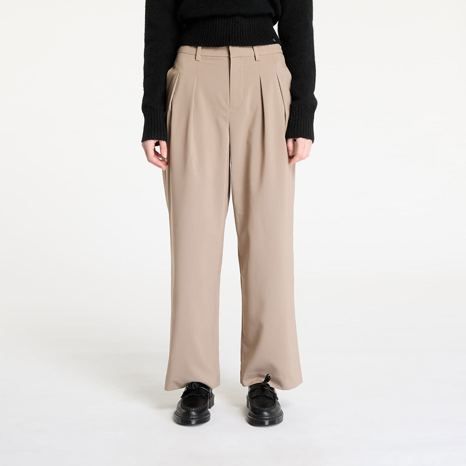 Bukser CALVIN KLEIN Calvin Klein Jeans Tailored Wide Leg Pants Beige | J20J224849 PFW, 0