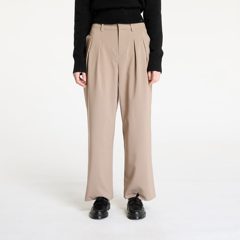 Bukser CALVIN KLEIN Calvin Klein Jeans Tailored Wide Leg Pants Beige | J20J224849 PFW