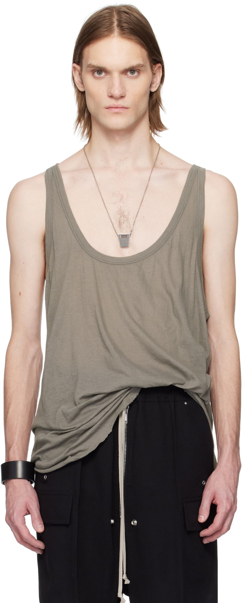 Tanktop Rick Owens Rick Owens Hollywood Low Cut Tank Top Grøn | RR01E5101 UC