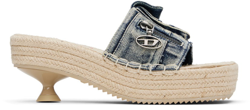 Kjole Diesel Diesel D-Ibiza Heeled Sandals Blå | Y03568 P8100