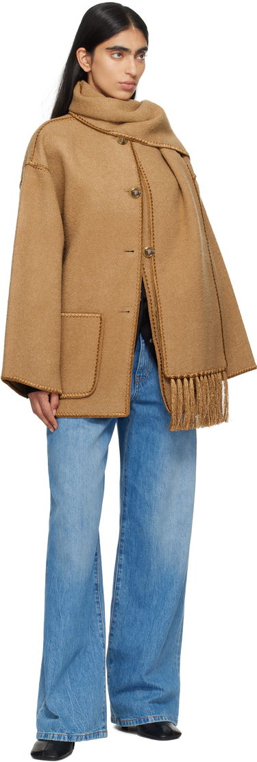 Frakker TOTEME TOTEME Women's Scarf Embroidered Jacket Brun | 244-WRO918-FB0292, 3