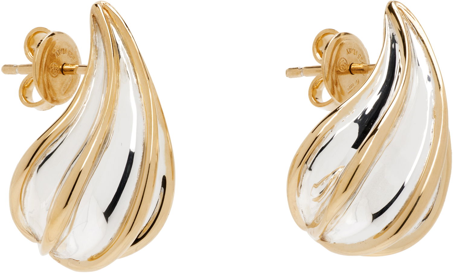 Øreringe Bottega Veneta Bottega Veneta Mini Gold & Silver Drop Earrings Metalisk | 838154 V507D, 1
