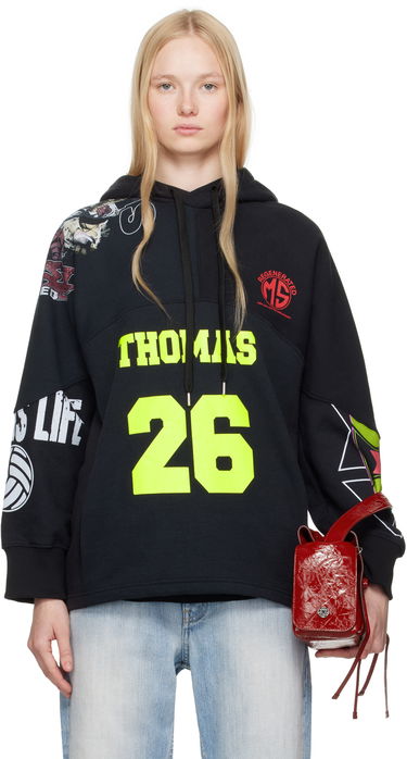 Sweatshirt Marine Serre Marine Serre Regenerated Graphic Hoodie Sort | UST025A UJER0007, 0