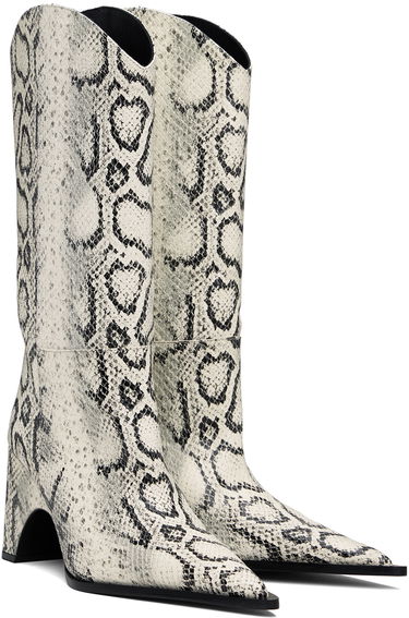 Sneakers og sko Coperni Snake Print Bridge Cowboy Boots Hvid | COPSH16F6003, 3