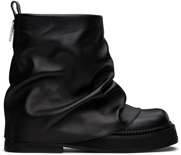 Frakker The Attico Attico Mini Robin Slouch Leather Boots Sort | 247WS832 L019, 0