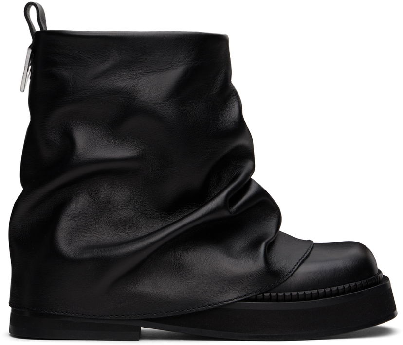 Frakker The Attico Attico Mini Robin Slouch Leather Boots Sort | 247WS832 L019