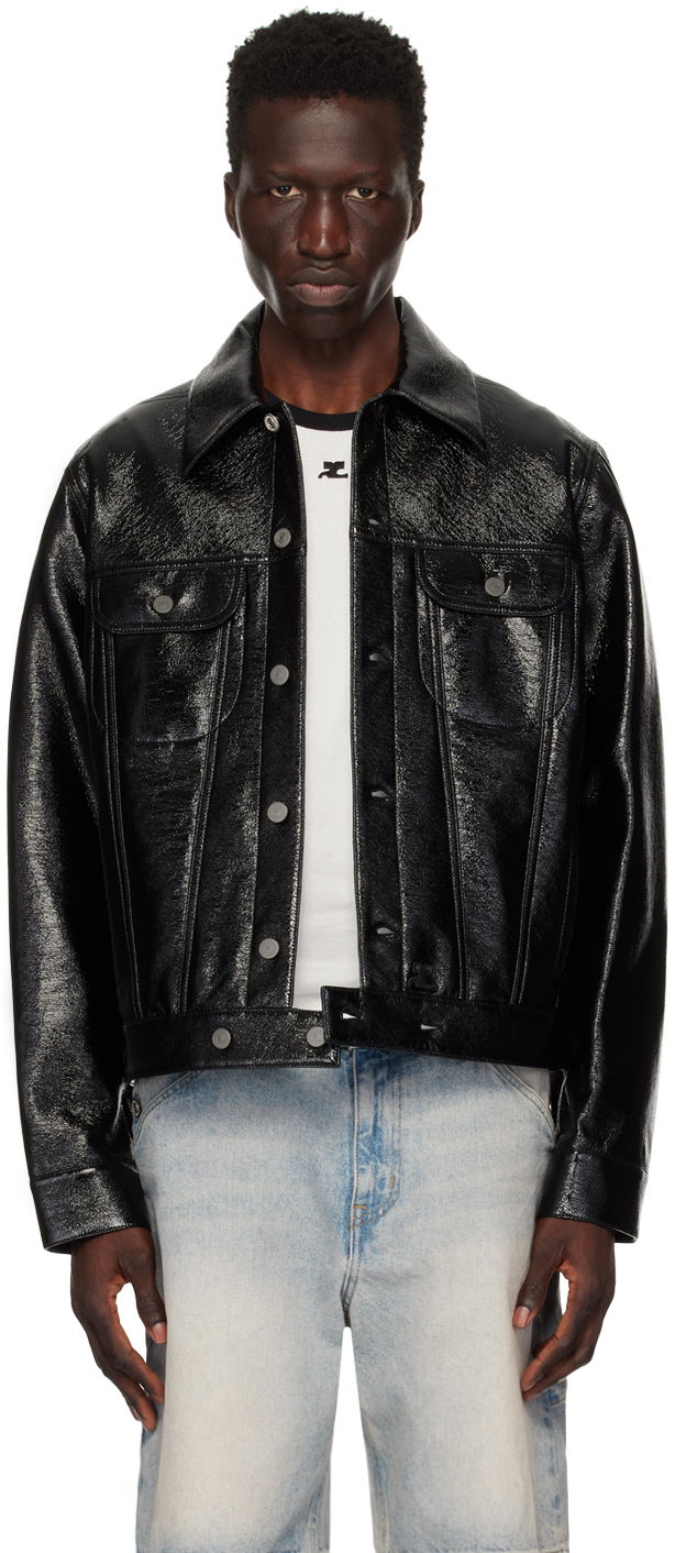 Jakke Courrèges Courrèges Trucker Jacket Sort | VESCBL063VY0014
