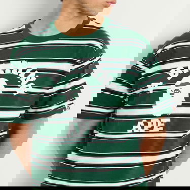 T-shirt BAPE A Bathing Ape College Stripe Tee, Size L Grøn | 001CSL301006M-GRN, 5