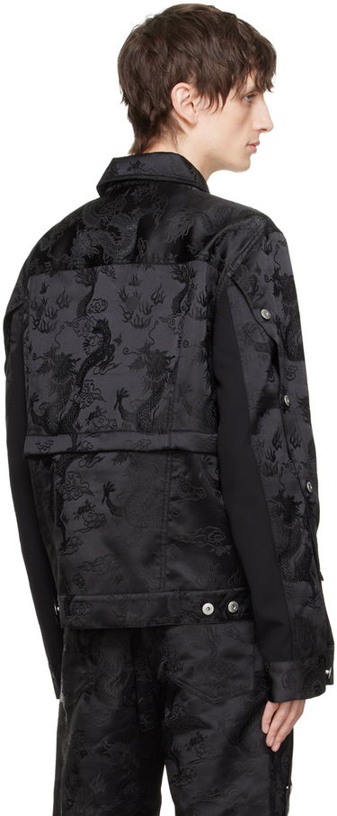 Jakke Feng Chen Wang Feng Chen Wang Dragon Jacquard Convertible Jacket Sort | FUS17JK07, 2