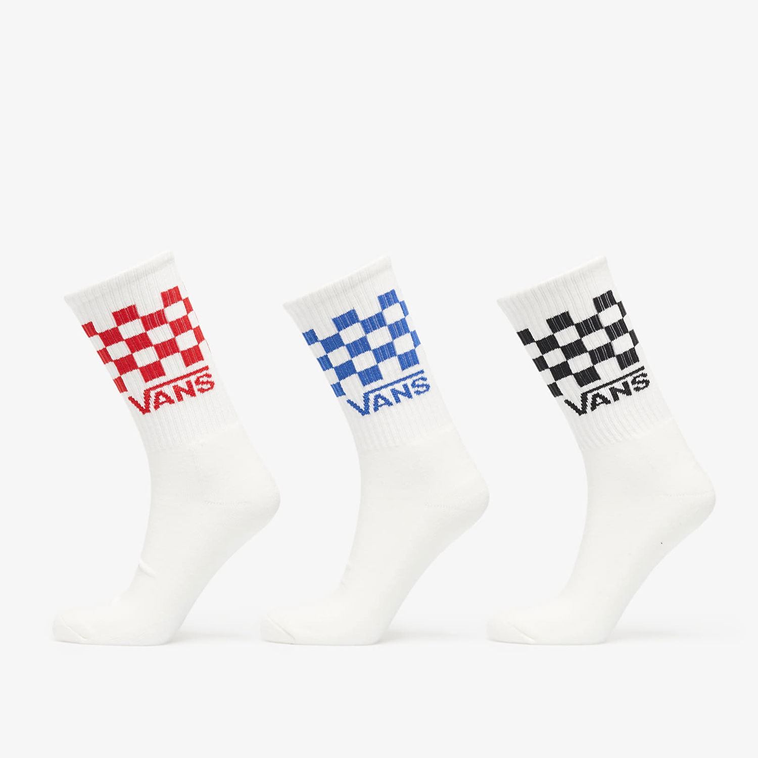 Sokker Vans Vans Classic Check Crew Socks 3-Pack Hvid | VN000QBUWHT1, 0