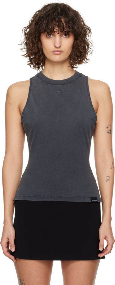 Tanktop Courrèges Courrèges Fitted Stonewashed Tank Top Grå | 125JDE094JS0110, 0