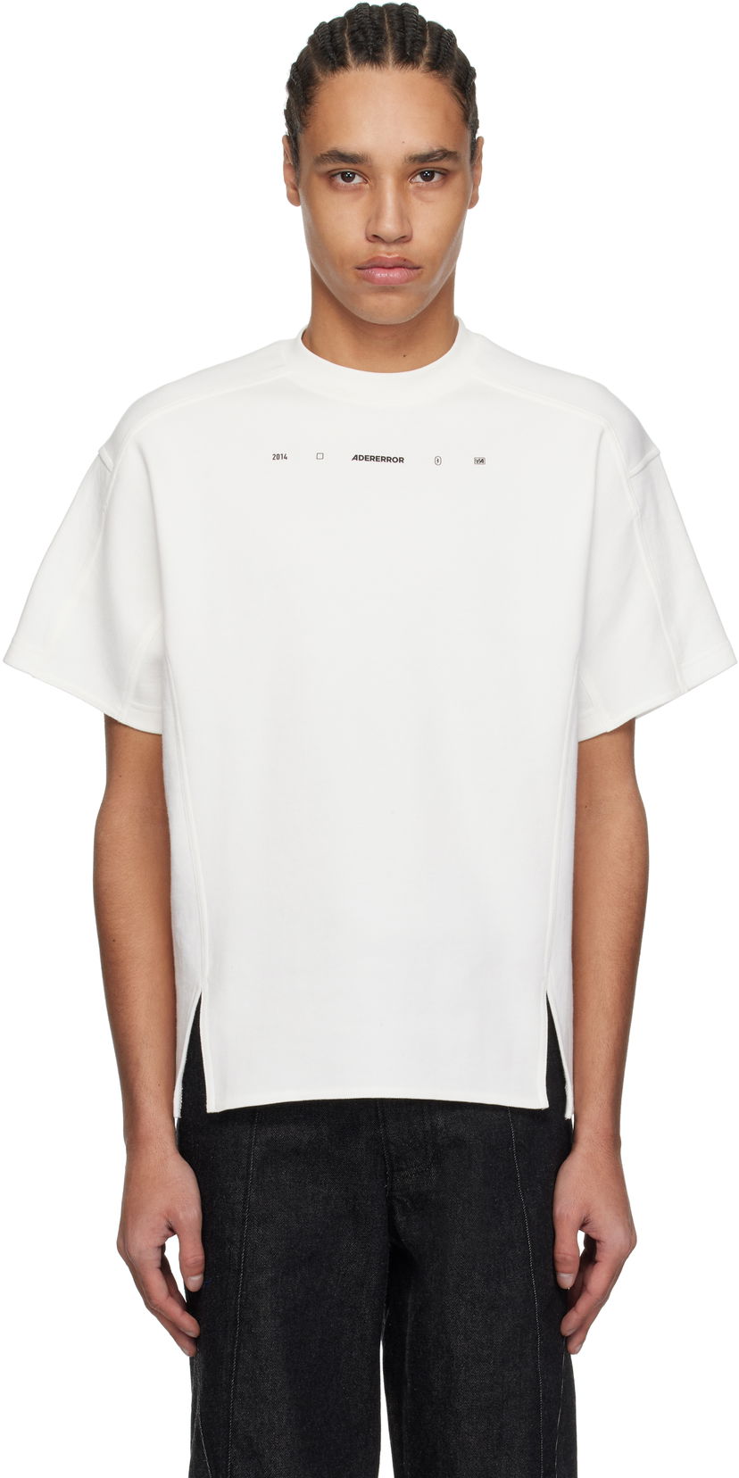 T-shirt ADER ERROR ADER error 0103 Split Hem T-Shirt Hvid | BO01SSTS0103OW