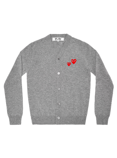 Sweater Comme des Garçons PLAY Duo Heart Cardigan Grå | AZ N072 051 1