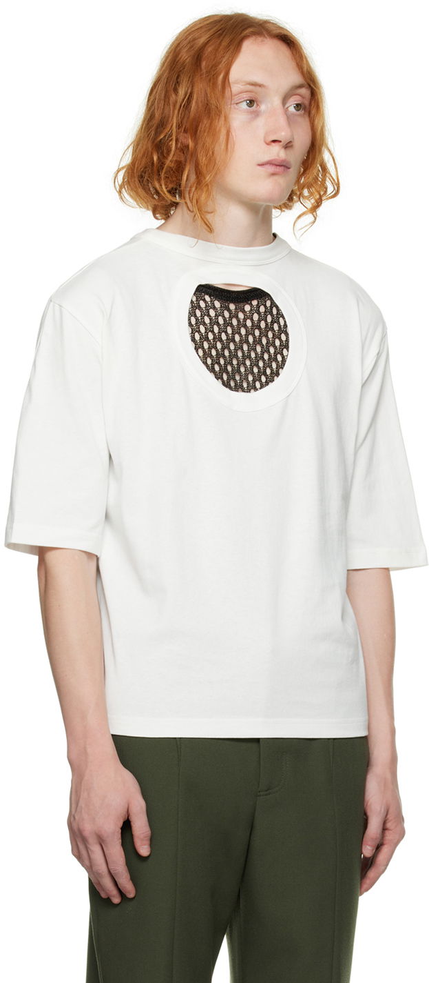 T-shirt Dion Lee Cutout Detail T-Shirt Hvid | C3077F22, 1