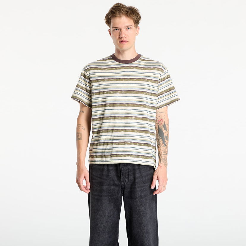 T-shirt Brain Dead Toni Stripe T-Shirt Olive/ Multi Grøn | BDS25T00004778GR26