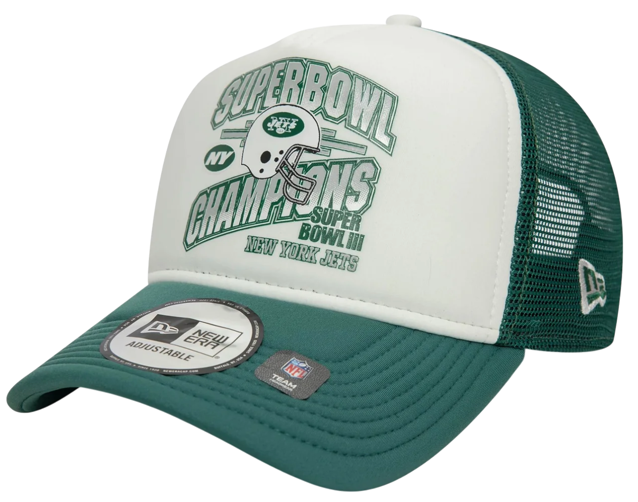 Kasket New Era New York Jets Super Bowl 9FORTY A-Frame Trucker Cap Grøn | 60595294-60595294, 0