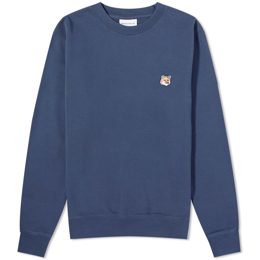 Sweater MAISON KITSUNÉ Patch Crewneck Mørkeblå | LM00301KM0001-P476