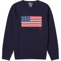 Sweater Polo by Ralph Lauren Flag Intarsia Crewneck Mørkeblå | 710718281006, 1